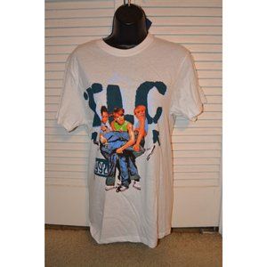 1992 TLC 90s Rap Group Graphic White T-Shirt T-Boz Left Eye Chili Size Small